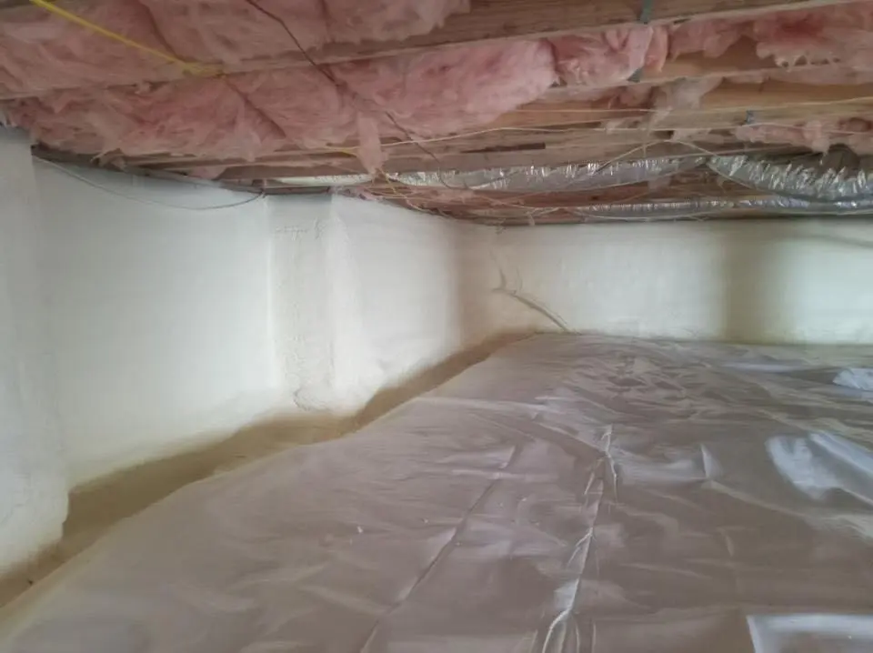 Crawl space encapsulation with closed-cell spray foam for Spray Foam Roofing in Skowhegan