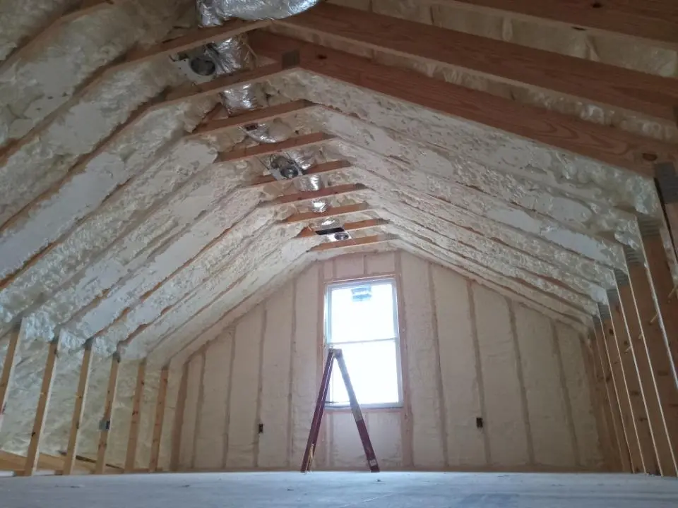 Spray foam roofing application for Crawl Space Insulation project in Skowhegan